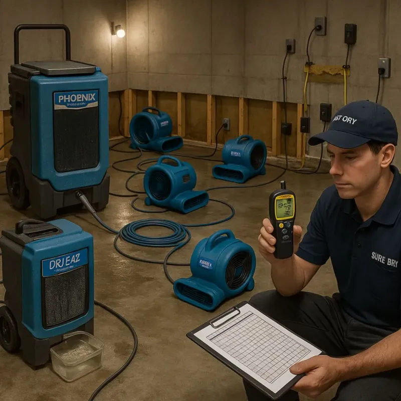 Structural Drying and Dehumidification process in Brooklawn, NJ